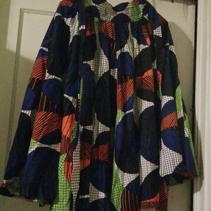 African  Ankara  Print Skirt with Tie Belt